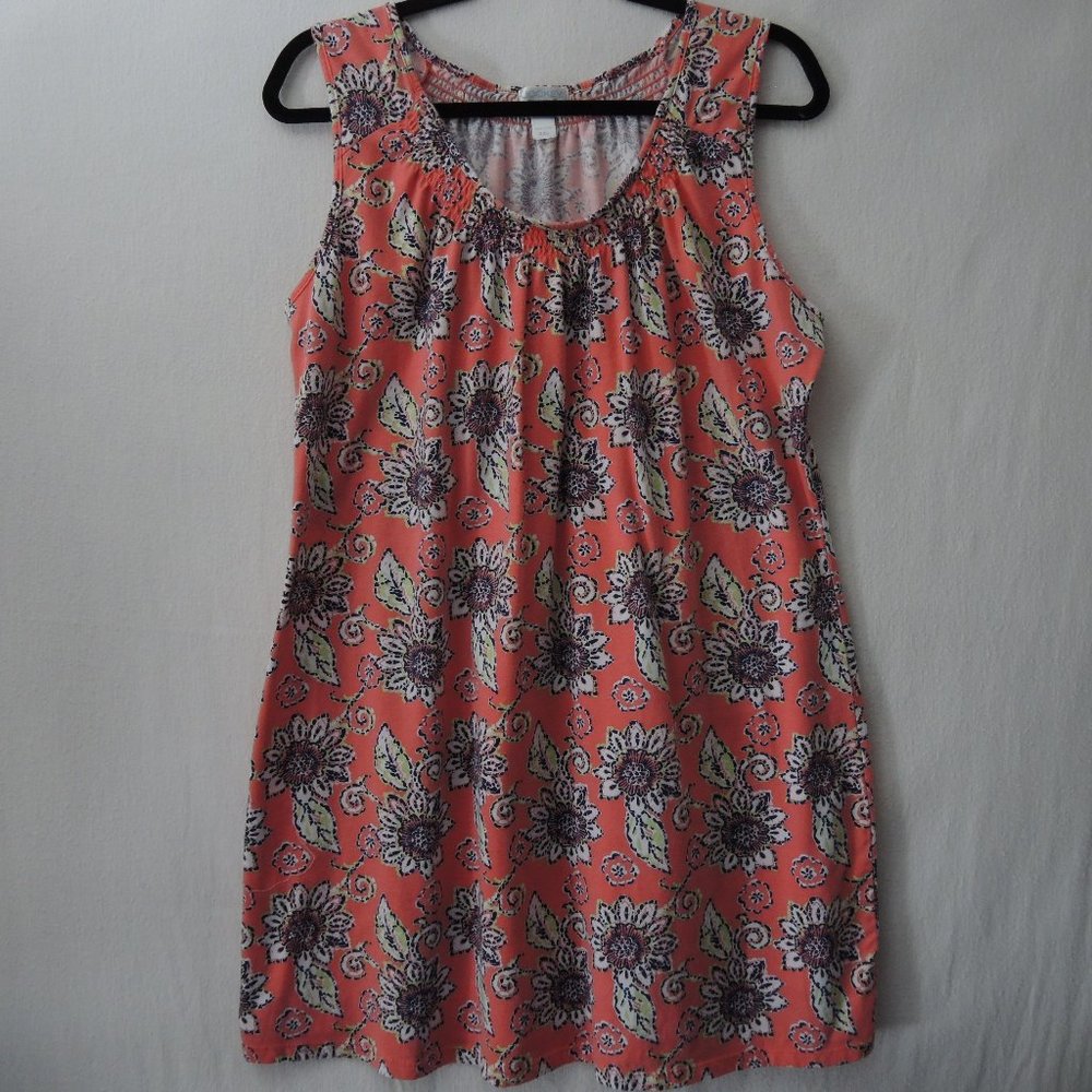 Jockey Sleeveless Nightgown Orange Floral Size XL